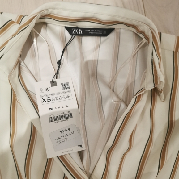 Zara striped draped midi dress - Picture 5 of 9